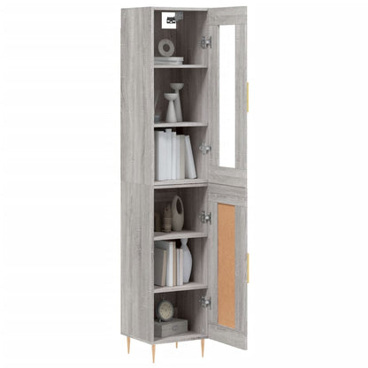 Hoge Kast 34,5X34X180 Cm Bewerkt Hout Grijs Sonoma Eikenkleurig