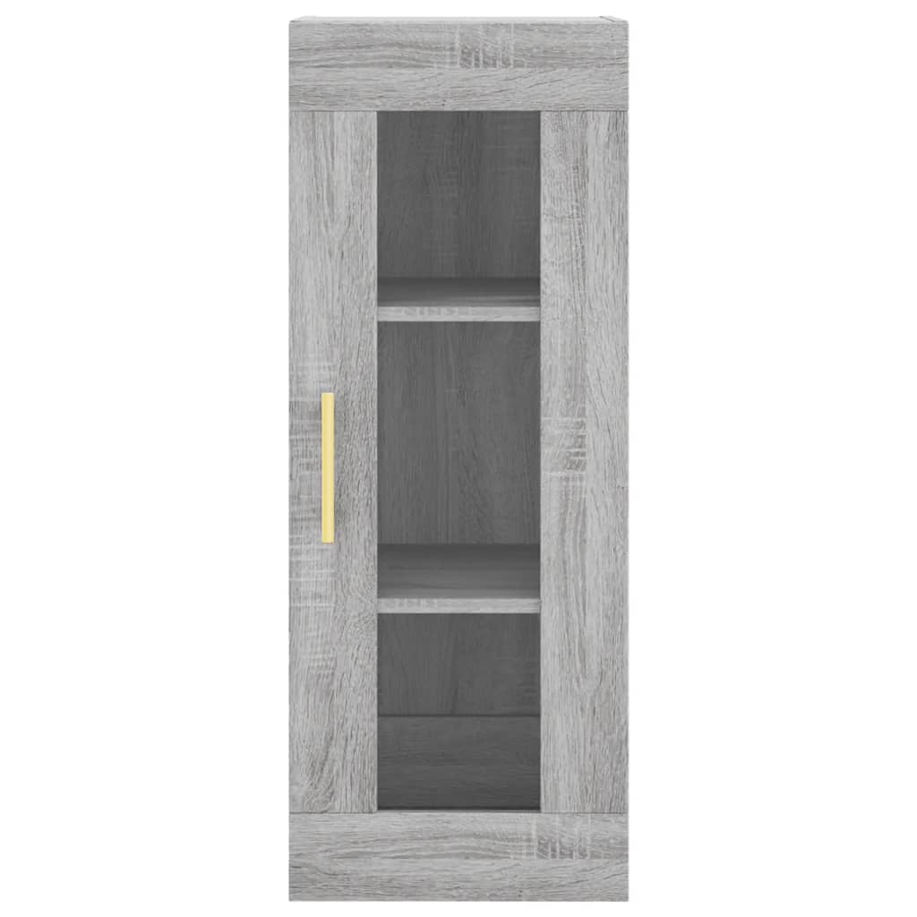 Hoge Kast 34,5X34X180 Cm Bewerkt Hout Grijs Sonoma Eikenkleurig