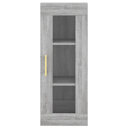 Hoge Kast 34,5X34X180 Cm Bewerkt Hout Grijs Sonoma Eikenkleurig