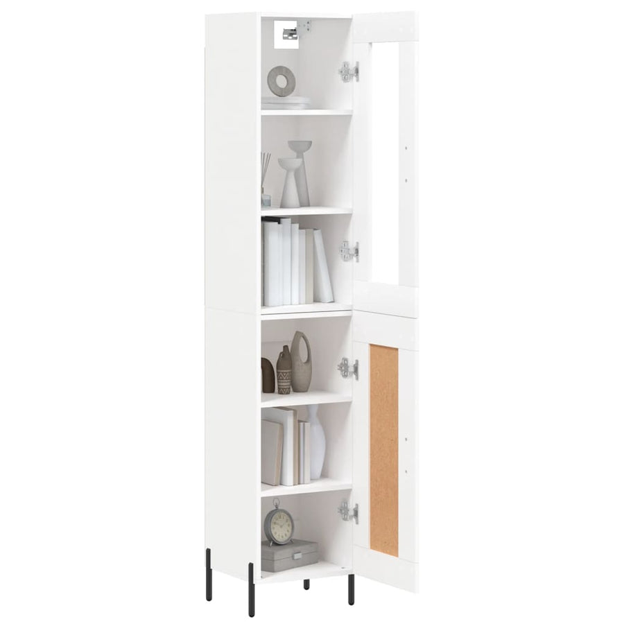 Hoge Kast 34,5X34X180 Cm Bewerkt Hout Wit