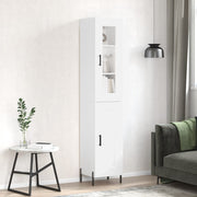 Hoge kast 34,5x34x180 cm wit bewerkt hout