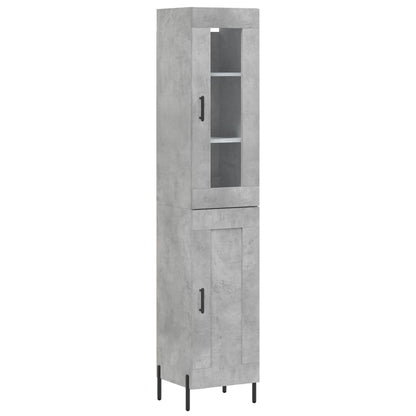 Hoge Kast 34,5X34X180 Cm Bewerkt Hout Betongrijs