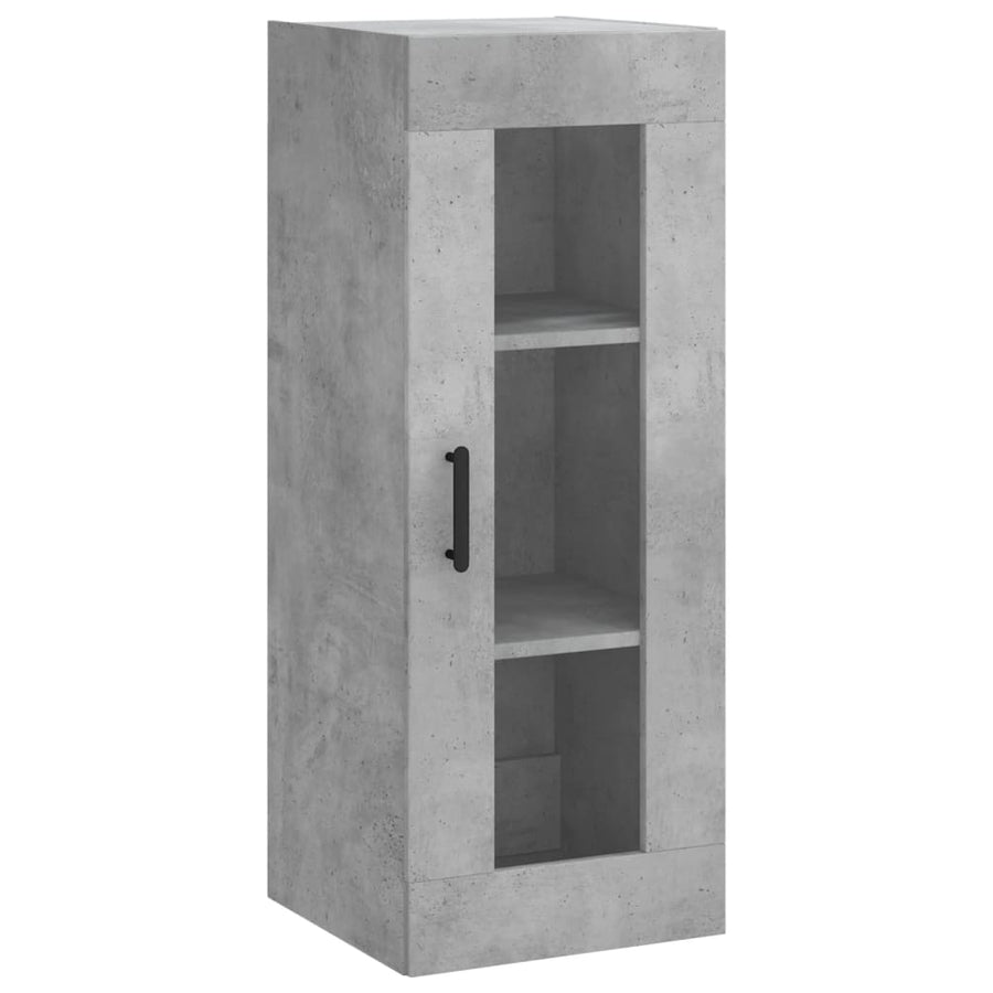Hoge Kast 34,5X34X180 Cm Bewerkt Hout Betongrijs