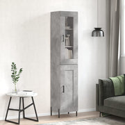 Hoge kast 34,5x34x180 cm bewerkt hout betongrijs
