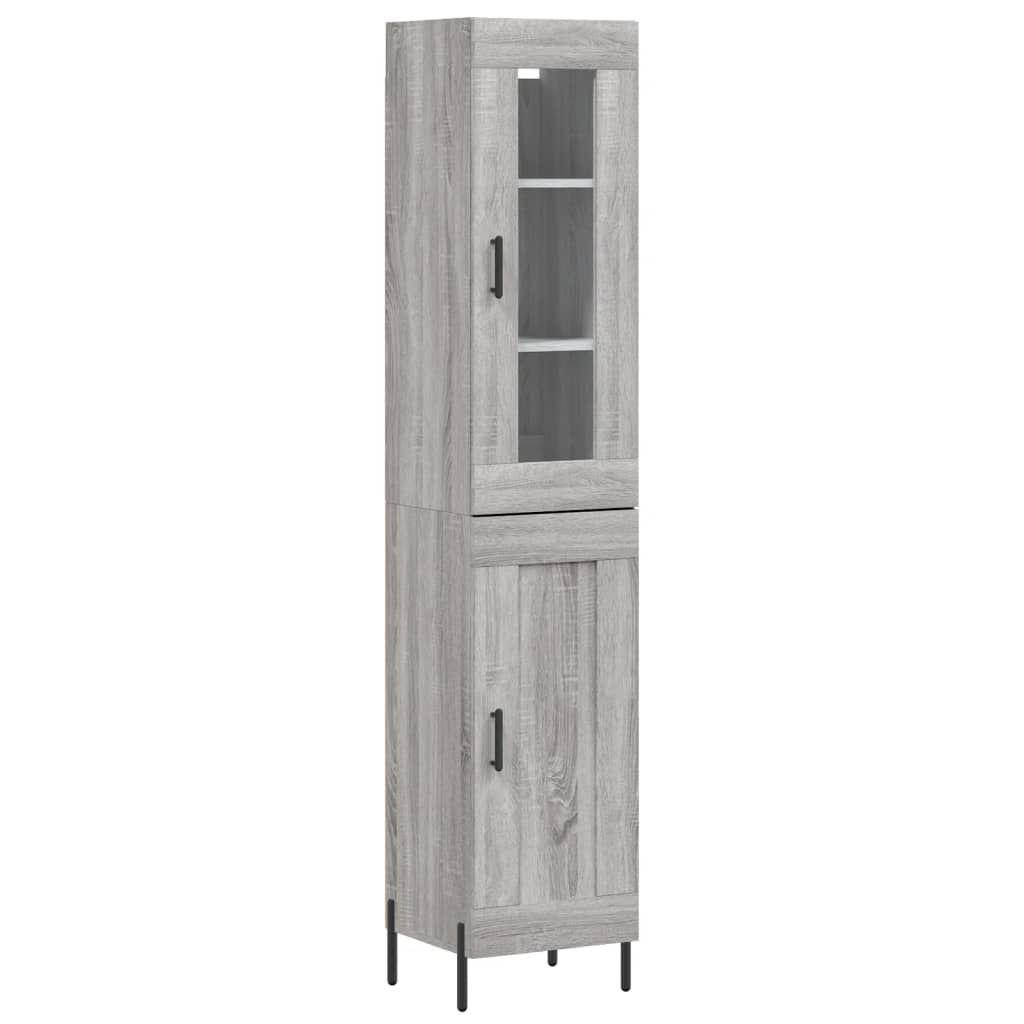 Hoge Kast 34,5X34X180 Cm Bewerkt Hout Grijs Sonoma Eikenkleurig