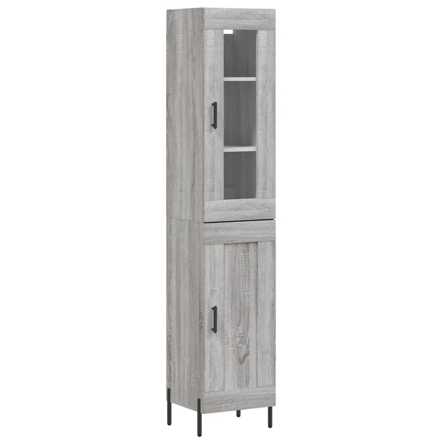 Hoge Kast 34,5X34X180 Cm Bewerkt Hout Grijs Sonoma Eikenkleurig