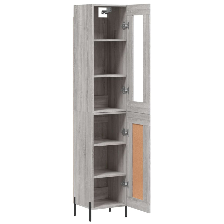 Hoge Kast 34,5X34X180 Cm Bewerkt Hout Grijs Sonoma Eikenkleurig