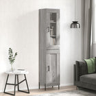 Hoge kast 34,5x34x180 cm bewerkt hout grijs