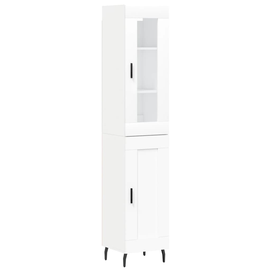 Hoge Kast 34,5X34X180 Cm Bewerkt Hout Wit