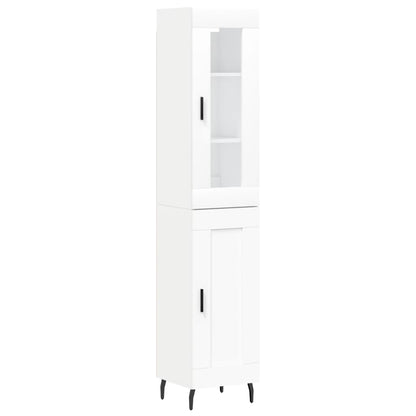 Hoge Kast 34,5X34X180 Cm Bewerkt Hout Wit