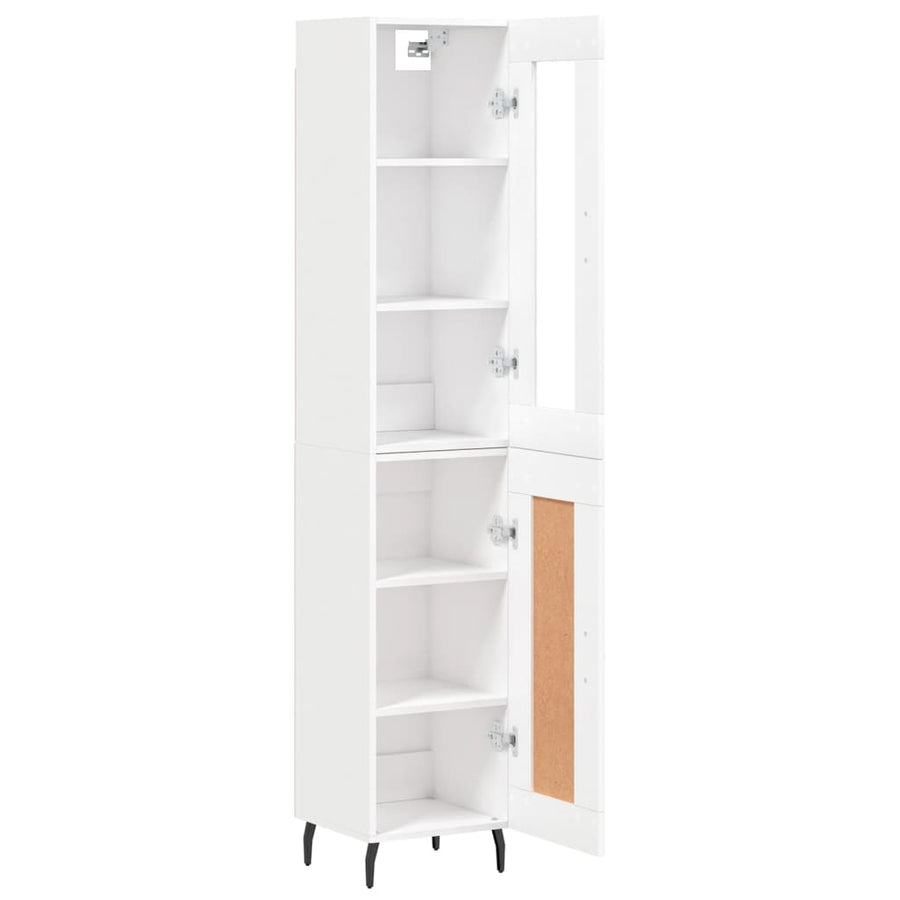 Hoge Kast 34,5X34X180 Cm Bewerkt Hout Wit