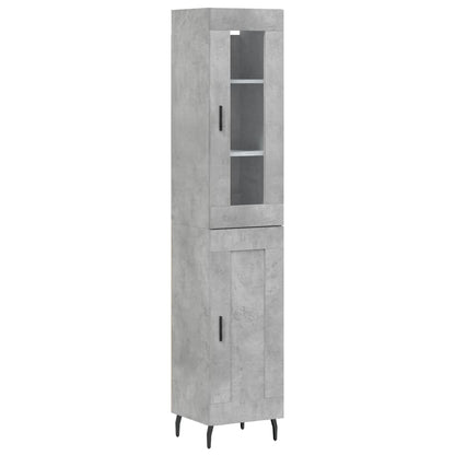 Hoge Kast 34,5X34X180 Cm Bewerkt Hout Betongrijs