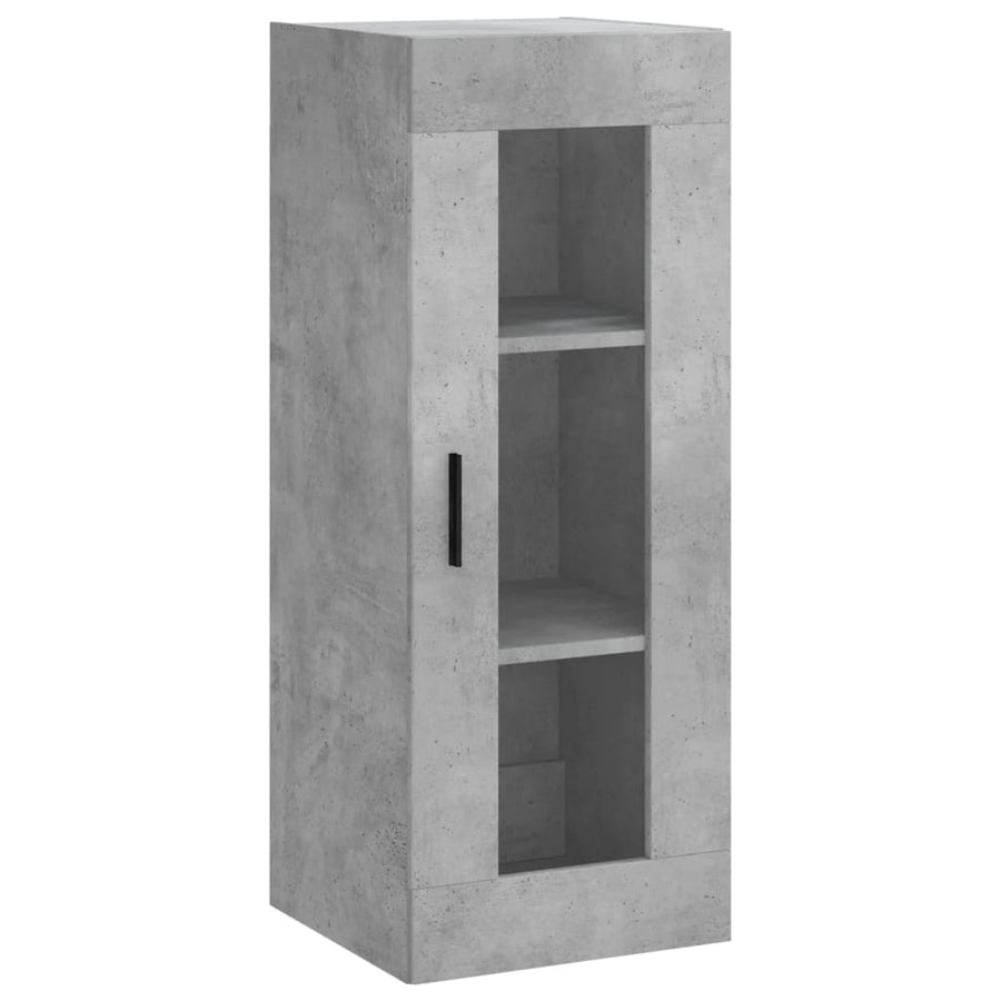 Hoge Kast 34,5X34X180 Cm Bewerkt Hout Betongrijs