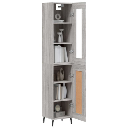 Hoge Kast 34,5X34X180 Cm Bewerkt Hout Grijs Sonoma Eikenkleurig