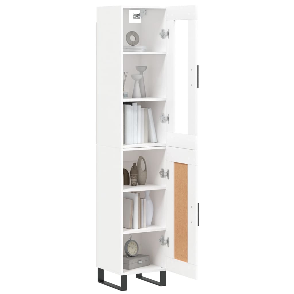 Hoge Kast 34,5X34X180 Cm Bewerkt Hout Wit