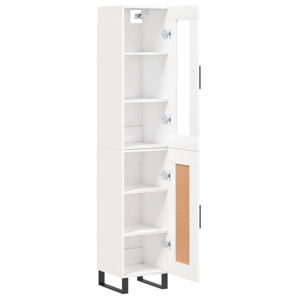 Hoge Kast 34,5X34X180 Cm Bewerkt Hout Wit