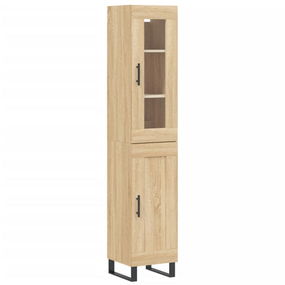 Hoge Kast 34,5X34X180 Cm Bewerkt Hout Kleurig Sonoma eiken