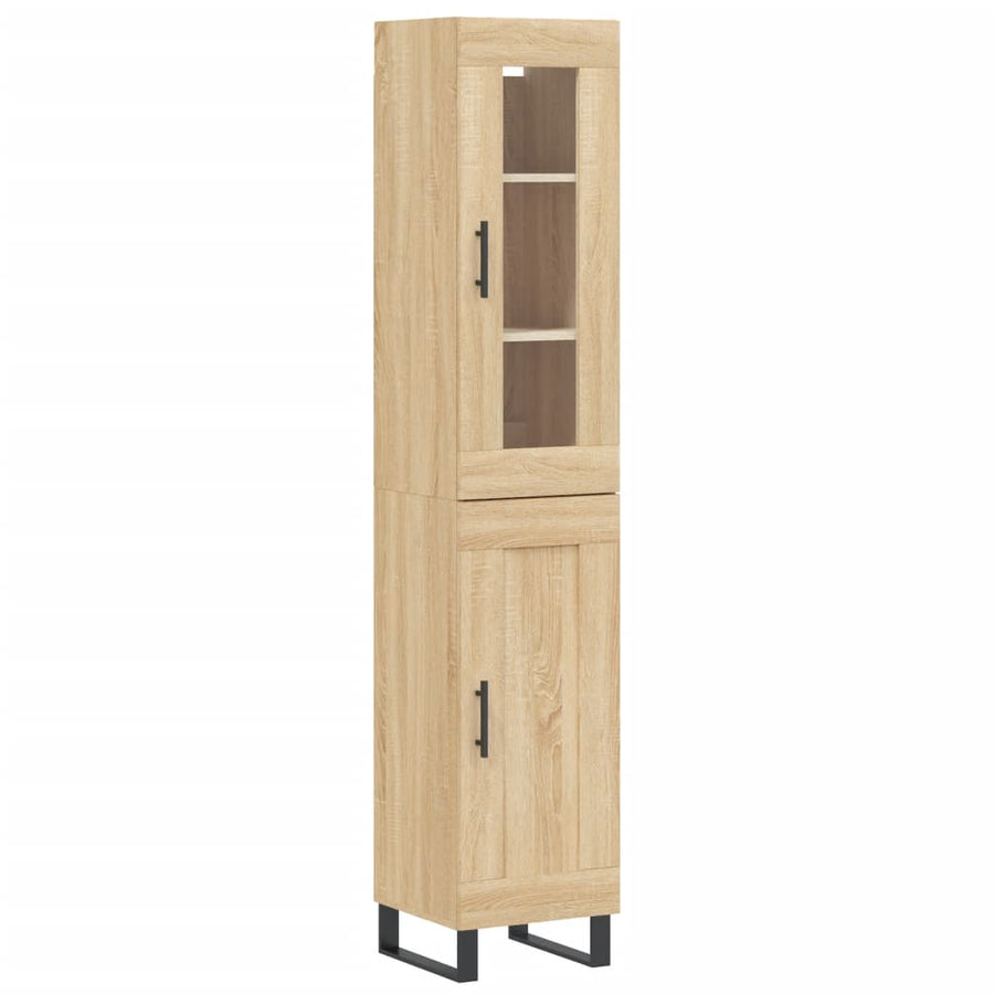 Hoge Kast 34,5X34X180 Cm Bewerkt Hout Kleurig Sonoma eiken
