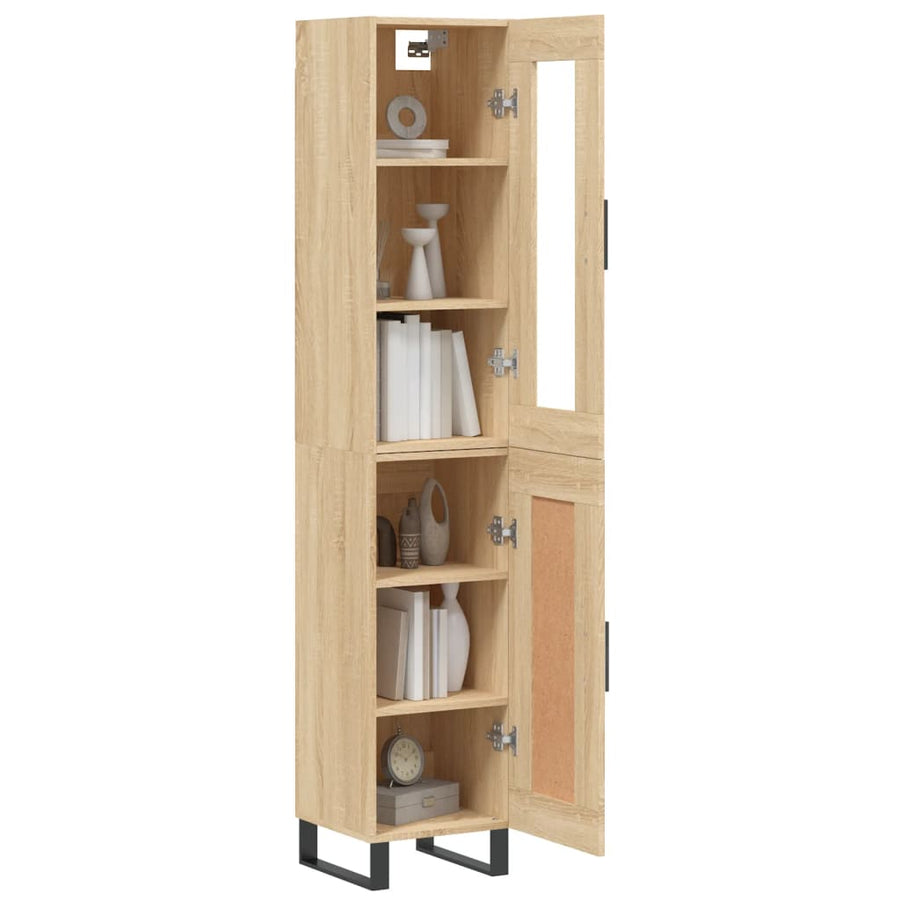 Hoge Kast 34,5X34X180 Cm Bewerkt Hout Kleurig Sonoma eiken