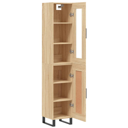 Hoge Kast 34,5X34X180 Cm Bewerkt Hout Kleurig Sonoma eiken