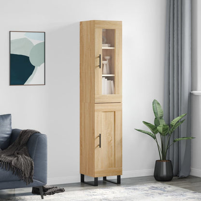 Hoge Kast 34,5X34X180 Cm Bewerkt Hout Kleurig Sonoma eiken