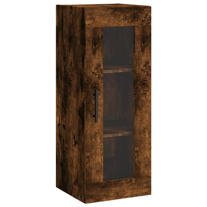 Hoge Kast 34,5X34X180 Cm Bewerkt Hout Kleurig Gerookt eiken