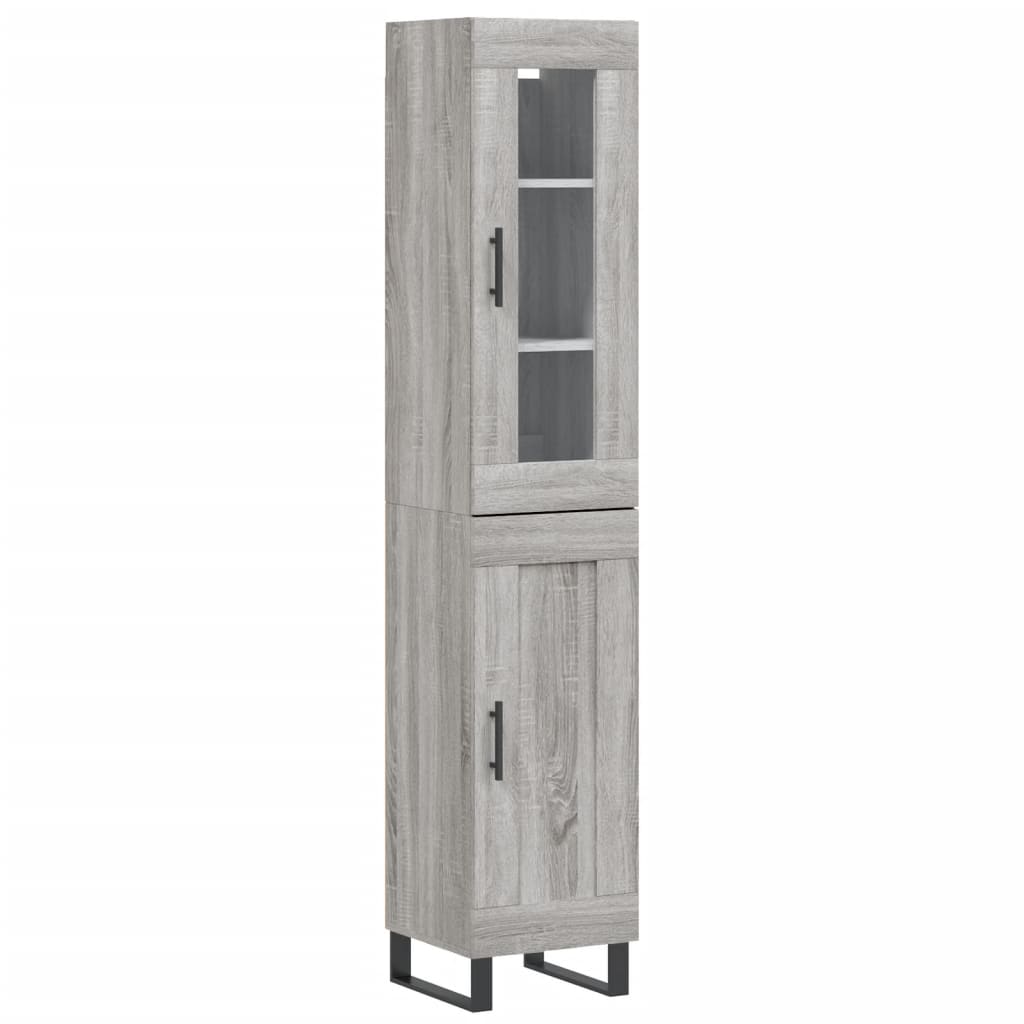 Hoge Kast 34,5X34X180 Cm Bewerkt Hout Grijs Sonoma Eikenkleurig