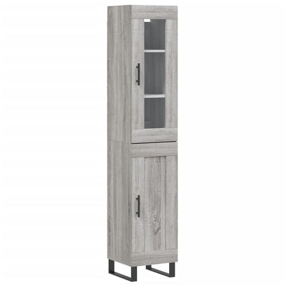 Hoge Kast 34,5X34X180 Cm Bewerkt Hout Grijs Sonoma Eikenkleurig