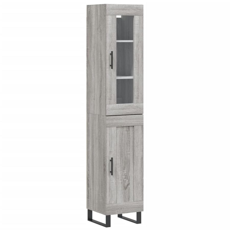 Hoge Kast 34,5X34X180 Cm Bewerkt Hout Grijs Sonoma Eikenkleurig