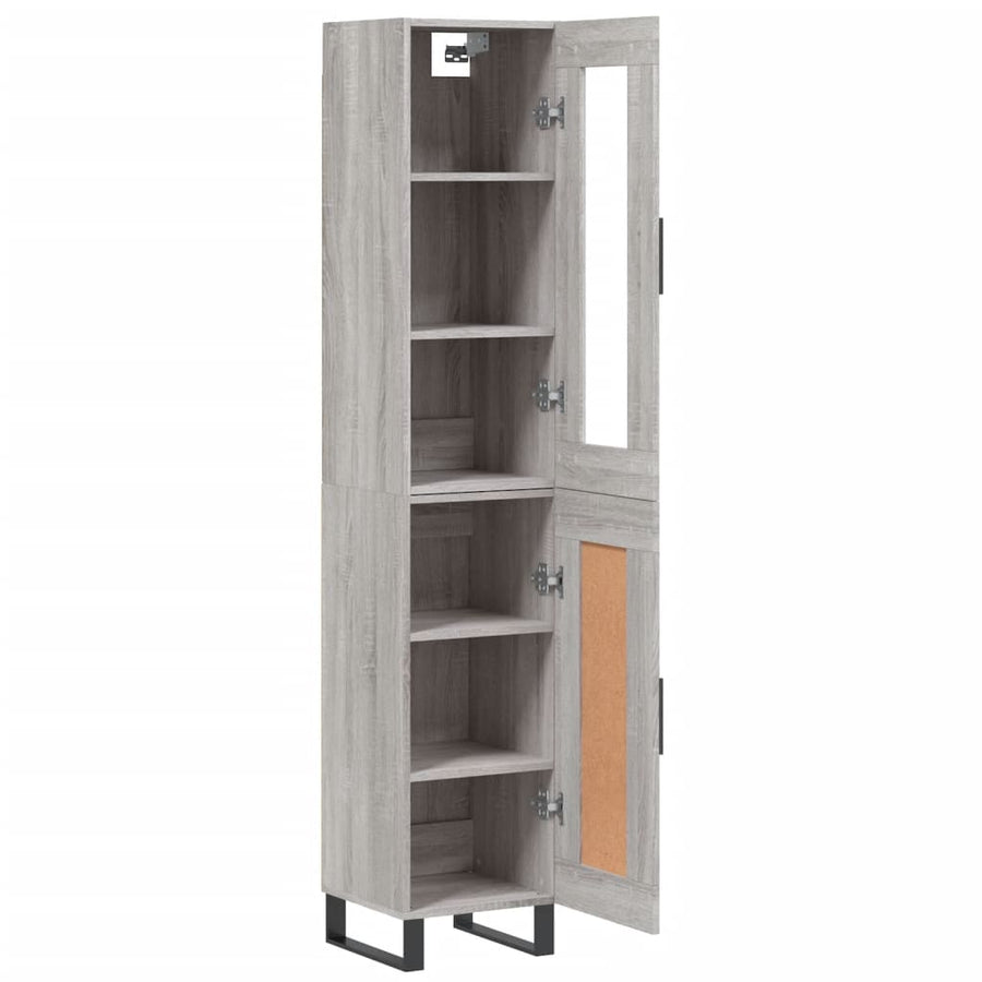 Hoge Kast 34,5X34X180 Cm Bewerkt Hout Grijs Sonoma Eikenkleurig