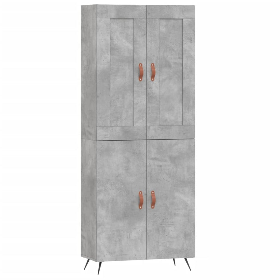 Hoge Kast 69,5X34X180 Cm Bewerkt Hout Betongrijs