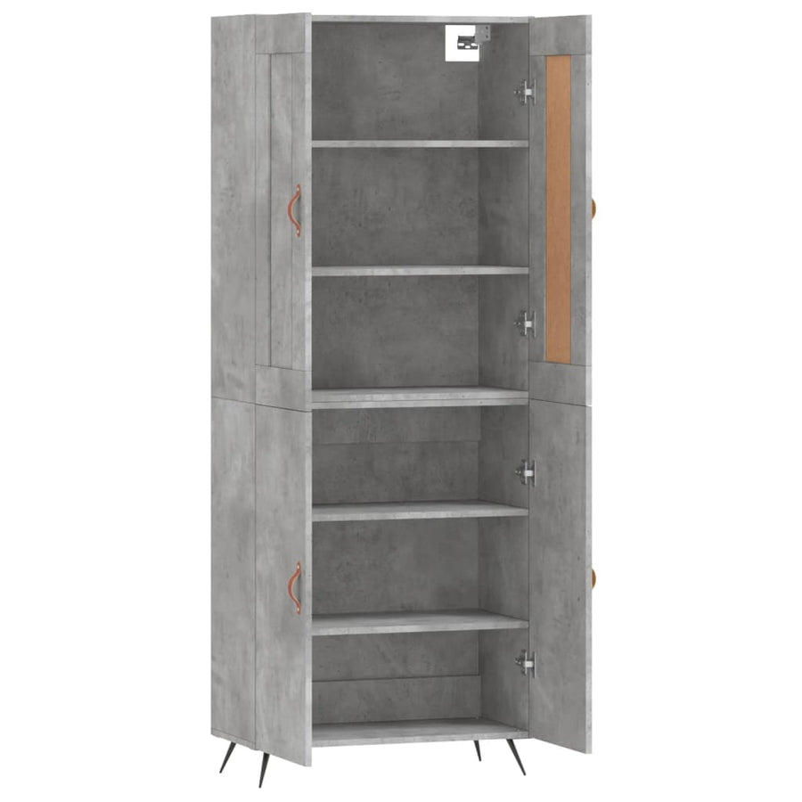 Hoge Kast 69,5X34X180 Cm Bewerkt Hout Betongrijs