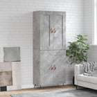 Hoge kast 69,5x34x180 cm bewerkt hout betongrijs