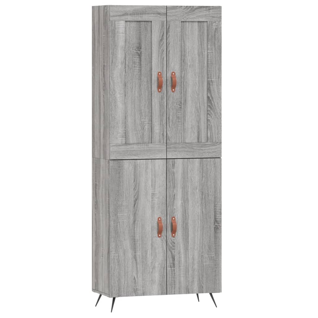 Hoge Kast 69,5X34X180 Cm Bewerkt Hout Grijs Sonoma Eikenkleurig