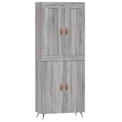 Hoge Kast 69,5X34X180 Cm Bewerkt Hout Grijs Sonoma Eikenkleurig