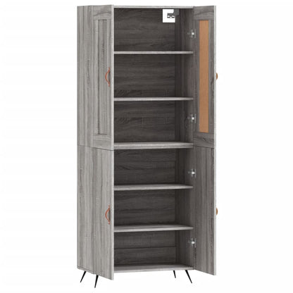 Hoge Kast 69,5X34X180 Cm Bewerkt Hout Grijs Sonoma Eikenkleurig