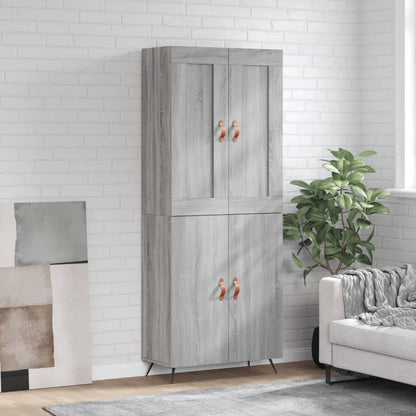 Hoge Kast 69,5X34X180 Cm Bewerkt Hout Grijs Sonoma Eikenkleurig