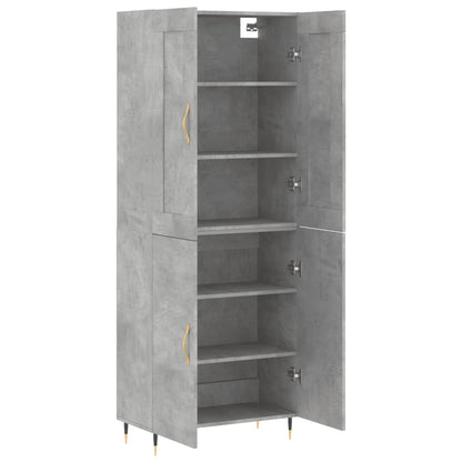 Hoge kast 69,5x34x180 cm bewerkt hout betongrijs