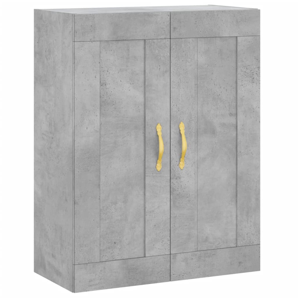 Hoge kast 69,5x34x180 cm bewerkt hout betongrijs