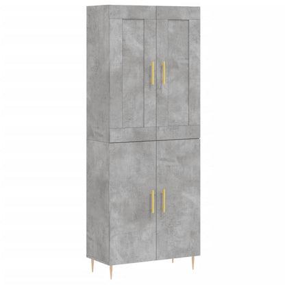 Hoge Kast 69,5X34X180 Cm Bewerkt Hout Betongrijs