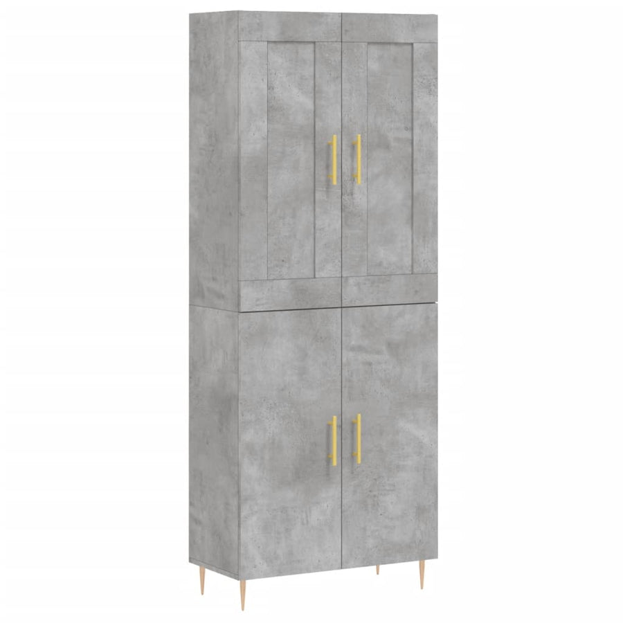 Hoge Kast 69,5X34X180 Cm Bewerkt Hout Betongrijs