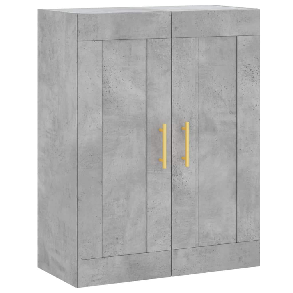 Hoge Kast 69,5X34X180 Cm Bewerkt Hout Betongrijs