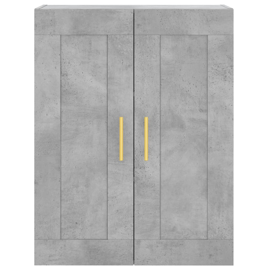 Hoge Kast 69,5X34X180 Cm Bewerkt Hout Betongrijs