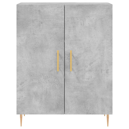 Hoge Kast 69,5X34X180 Cm Bewerkt Hout Betongrijs