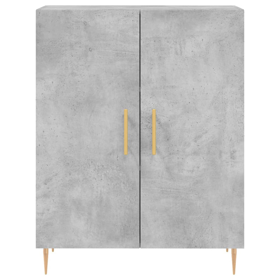 Hoge Kast 69,5X34X180 Cm Bewerkt Hout Betongrijs