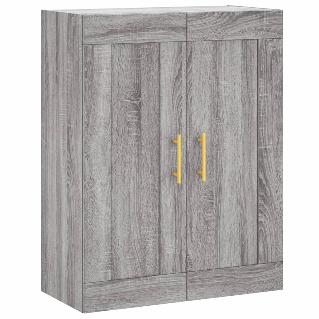 Hoge Kast 69,5X34X180 Cm Bewerkt Hout Eikenkleurig Grijs sonoma