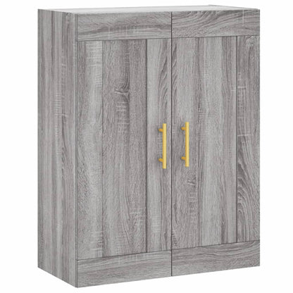 Hoge Kast 69,5X34X180 Cm Bewerkt Hout Eikenkleurig Grijs sonoma