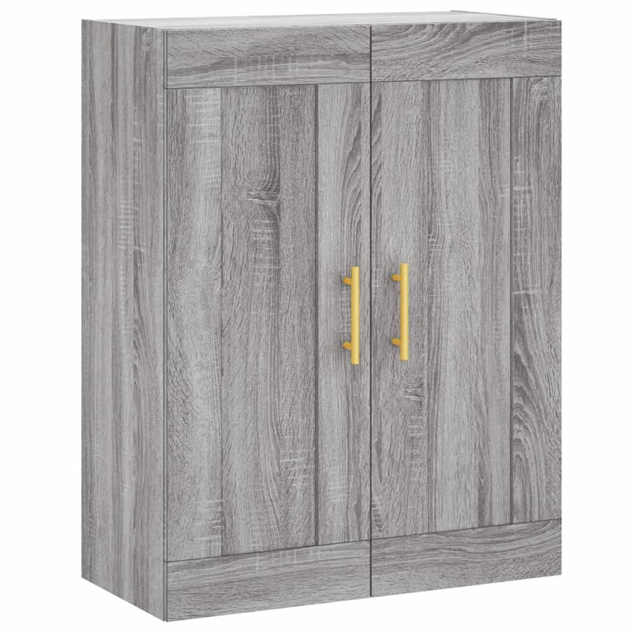 Hoge Kast 69,5X34X180 Cm Bewerkt Hout Eikenkleurig Grijs sonoma