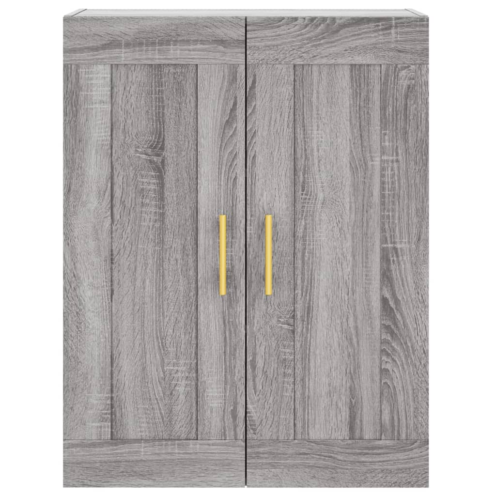 Hoge Kast 69,5X34X180 Cm Bewerkt Hout Eikenkleurig Grijs sonoma