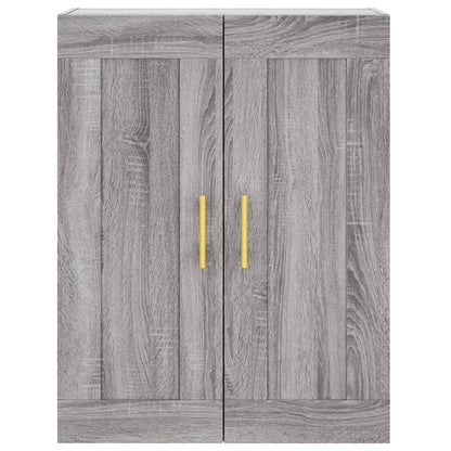 Hoge Kast 69,5X34X180 Cm Bewerkt Hout Eikenkleurig Grijs sonoma